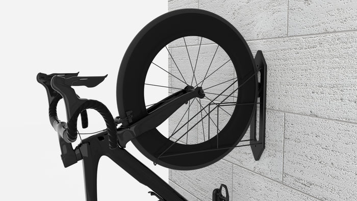 Close-up of the Iti vertical bike wall mount