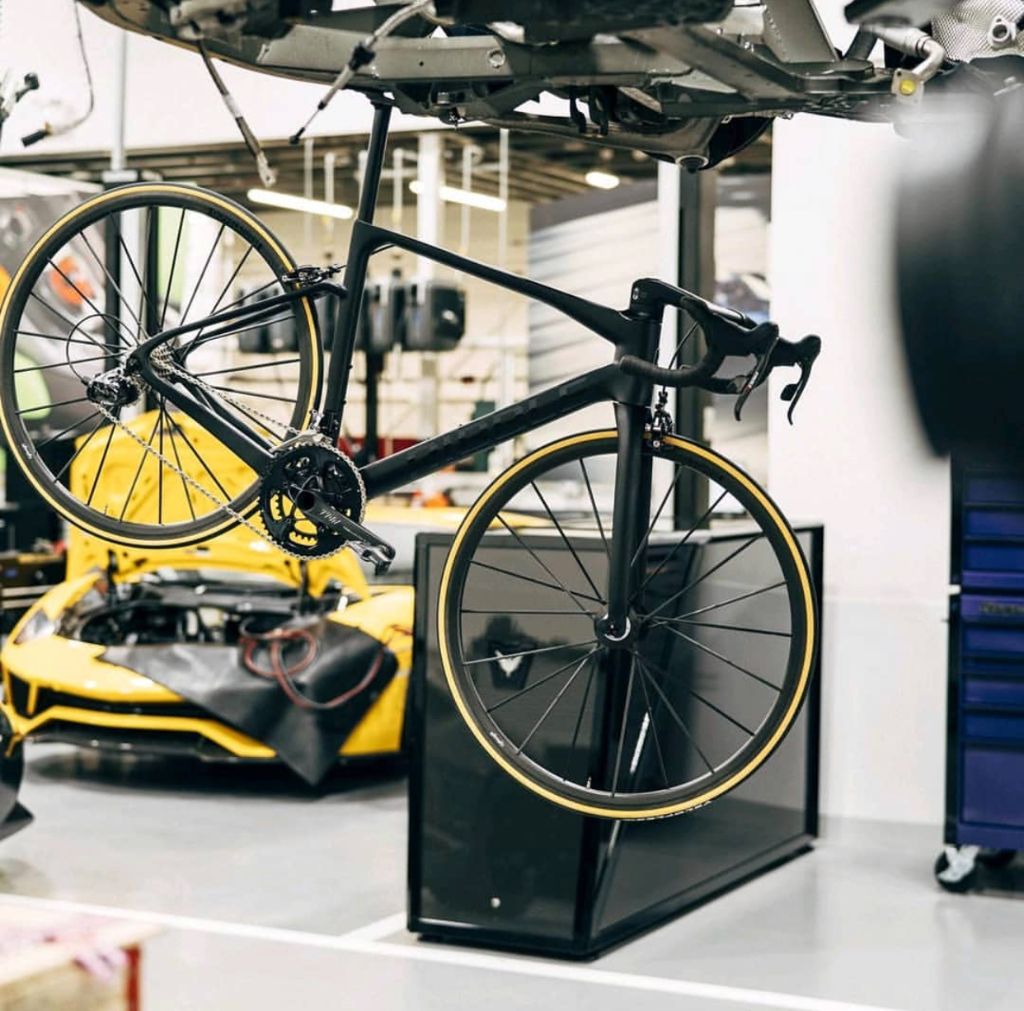 Bike stored in luxury garage